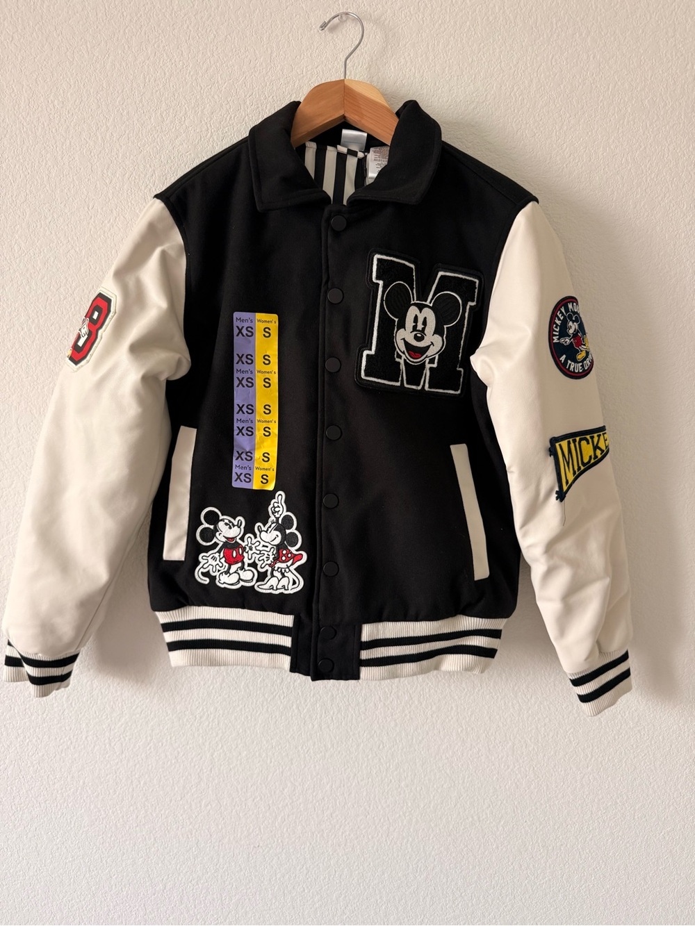 Disney Mickey Mouse Black & White Varsity Jacket